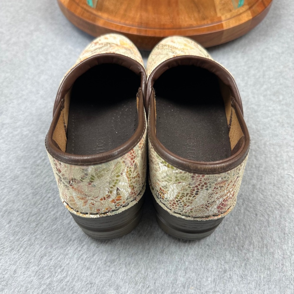 Sanita Professional Clogs Womens 39 Floral Lace Snakeskin Print Multi Brown Rare - Picture 9 of 9
